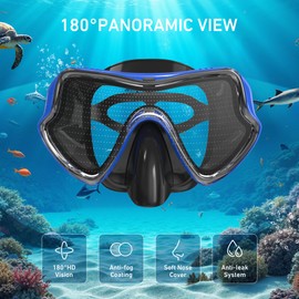 G2RISE SN02 Adult Snorkel Set - Diving Mask Diving Goggles Dry Snorkel with Breath Easy Airflow Tech & Anti-Fog Design for Men and Women (Comes with an Additional Mouthpiece)