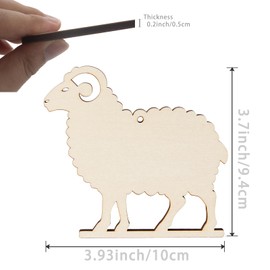 Sheep Wooden Lamb Wood Unfinished Ornaments with Twines Wall Art for Farm Livestock Ranch Christmas Wedding Birthday Party Thanksgiving Day Decoration 10Pcs.