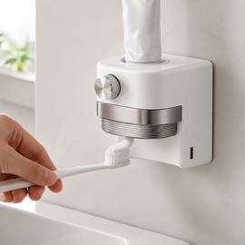 Automatic Infrared Toothpaste Dispenser with Adjustable Output Punch-Free Wall Mount