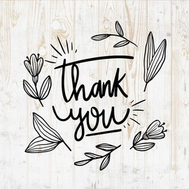 Thank You Decals Peel and Stick - Wall Vinyl Decals Stickers - Cute Wording Quote Sign Customer Client Business - Car Window Truck Laptop Tumbler - Salon Shop Store Studio Room Decor DWSV18631