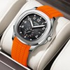 NIBOSI Mens Watches Analog Military Watch with Calendar Orange Silicone
