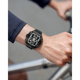 MEGALITH Wrist Watches for Men Military: LED Light Alarm Date Waterproof Stopwatch - Digital Sport Analogue Black Watches Men