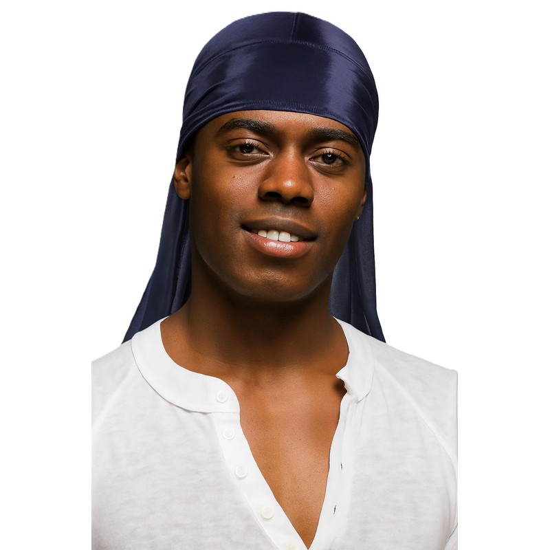 Smooth Silk Durag for Men Women Waves Long Double Wide