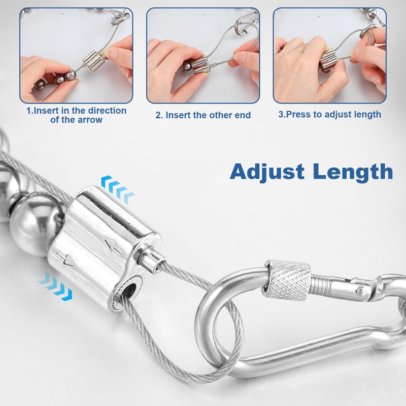 Afcabakila Flag Pole Beaded Retainer Ring, Adjust Length 304 Stainless