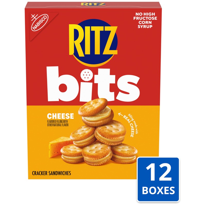 RITZ Bits Cheese Sandwich Crackers, Snacks for Kids and Adults,