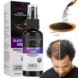Spray orgánico para el crecimiento del cabello con agua de arroz negro nutre la raíz del cabello, engrosa el cabello-