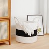 Ladkew Woven Cotton Rope Storage Basket With Handle ,Laundry Basket,Blanket