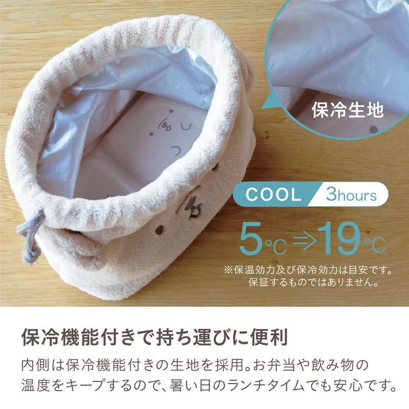 CBJAPAN Lunch Bag, Drawstring Type, Dog Ball, Capacity 0.4 gal