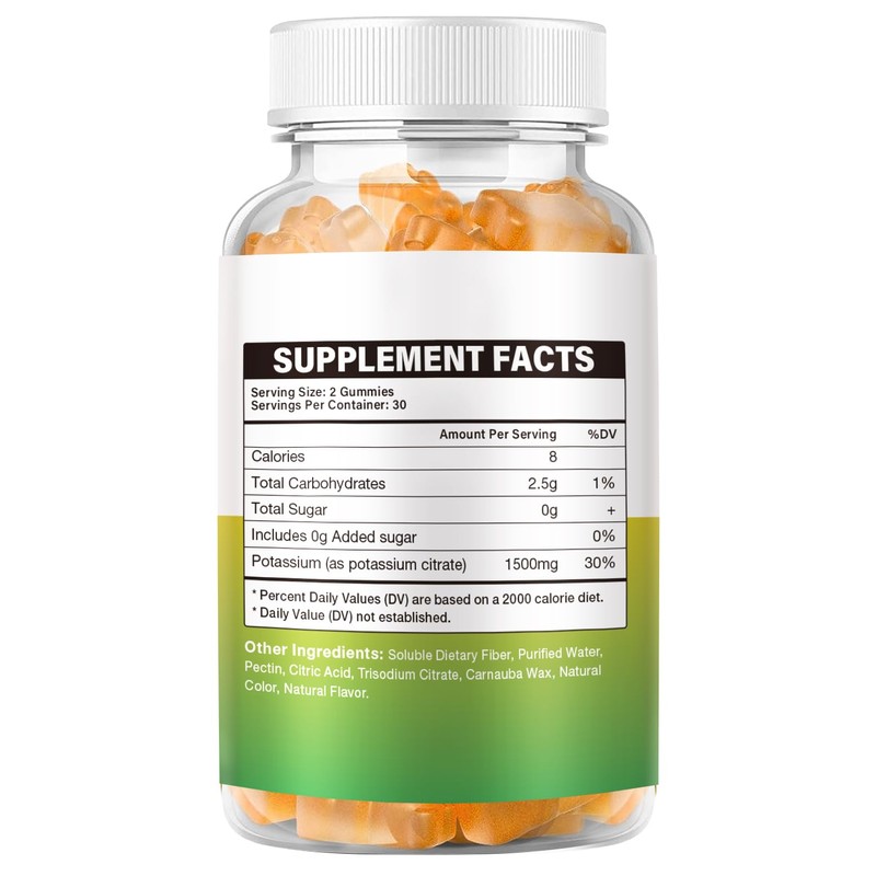 2 Pack Potassium Citrate Gummies Vegan, Non-GMO, Gluten-Free, 120 Count