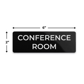 Conference Room Sign, Durable ABS Plastic with Full Adhesive Backing, Sign for Door or Wall, 2x6"