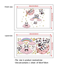 # Panda-Stern-Aufkleber, der auf dem Mond liegt, abnehmbare Persönlichkeit, Wandaufkleber, Wohnzimmer, Schlafzimmer, PVC-Aufkleber, Badezimmer, Toilette, dekorativer Wandaufkleber (Grey, One Size)