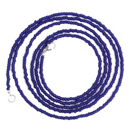 Kathy Bankston Handmade Cobalt Blue Seed Bead Necklace, Thin 1.5mm Single Strand