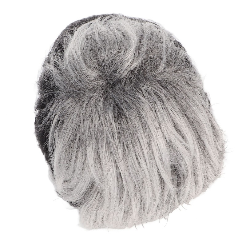Men Wig Heat Resistant Short Grey Layered Airy Natural Stylish