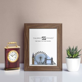 Tailored Frames Seattle Walnut 10" x 8" Frame for 8" x 6" Picture | Single Picture Frames | Table Top & Wall Hanging Type | Photo Frame With White Mount