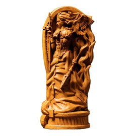 Morrigan Statue, Morrigu Goddess Wooden Statue Wooden Carved Statuette Statue for the Home Altar, war and fate goddess, Altar Crafts, pagan, wiccan, altar, Creative Desktop Decorations (Wood)
