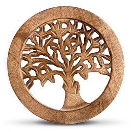 Handmade Wooden Trivet For Hot Dishes Plates & Pots Holder Hot Pad For Kitchen & Dining Table Decor Cookware Heat Resistant Rustic Decorative Carvings Tabletop Home & Dining Table Essentials (Natural)