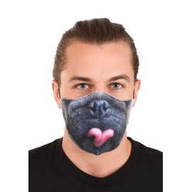 Adult Pug Sublimated Face Mask Standard