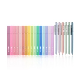 Mr. Pen- Aesthetic Highlighters and Gel Pens, 22 Pack, Assorted Colors Bible Highlighters No Bleed, Black Ink Gel Pens, Cute Highlighter Pens, No Bleed Highlighters for Bibles, Aesthetic Gel Pens