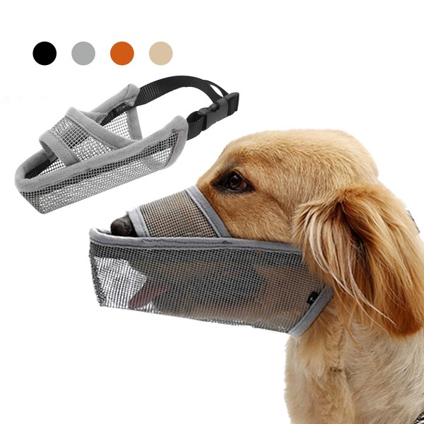 TANDD Dog Muzzle Soft Nylon Muzzle, Adjustable Breathable Mesh Dog