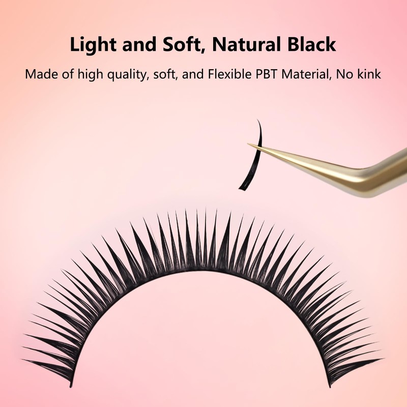 EMEDA Wet Look Eyelash Extensions, 0.07 mm, C Wave, 9