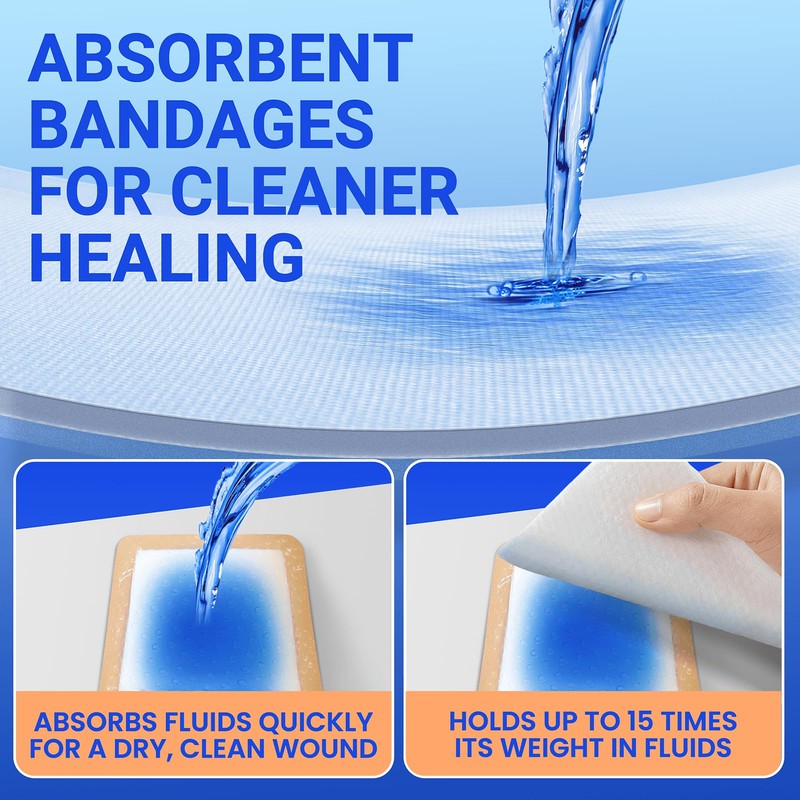 Large Waterproof Bandages 6x6 Silicone Foam Dressing for Sensitive Skin