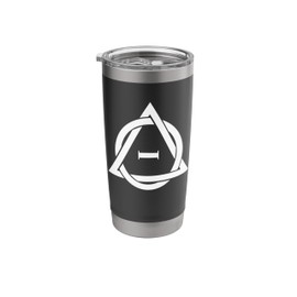 Therian symbol Quadrobics sport sign white Stainless Steel Insulated Tumbler