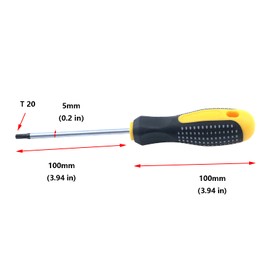 Antrader T20 x 4" Plastic Handle Grip Torx Screwdriver With Magnetic Tip