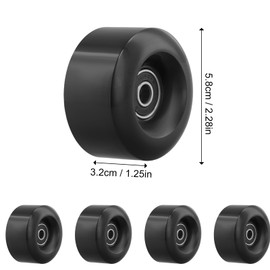 4 Pcs Double-Row Roller Skates Accessories, Quad Skate Replacement, Skateboard Wheels with Bearings, Roller Skates Wheels 58*32mm, PU Wear-Resistant Wheels for Double Row Skate Skateboard (Blau)