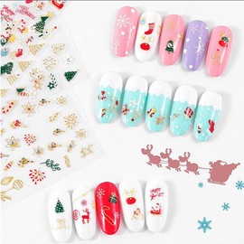 Christmas 3D Nail Stickers Stick-on Nail Stones Snowflake Santa / 크리스마스 3D 네일스티커 붙이는 네일스톤 눈꽃 산타