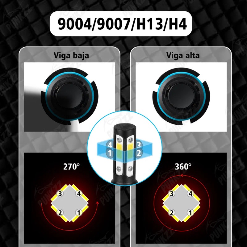 Kit De Faros Led Delanteros De 4 Lados H4 H13