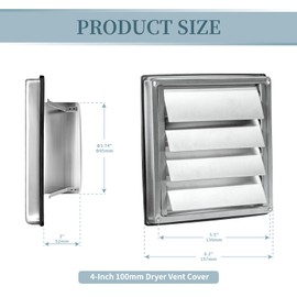 Insvrecho 4-Inch External Extractor Wall Vent Cushioned Non Return Flap