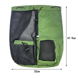 GZSYWZ Swimming Bag Mesh Drawstring Rucksack Green Sports Bag Waterproof with Wet and Dry Compartments Adjustable Straps Swimming Fitness Workout Essentials for Men and Women