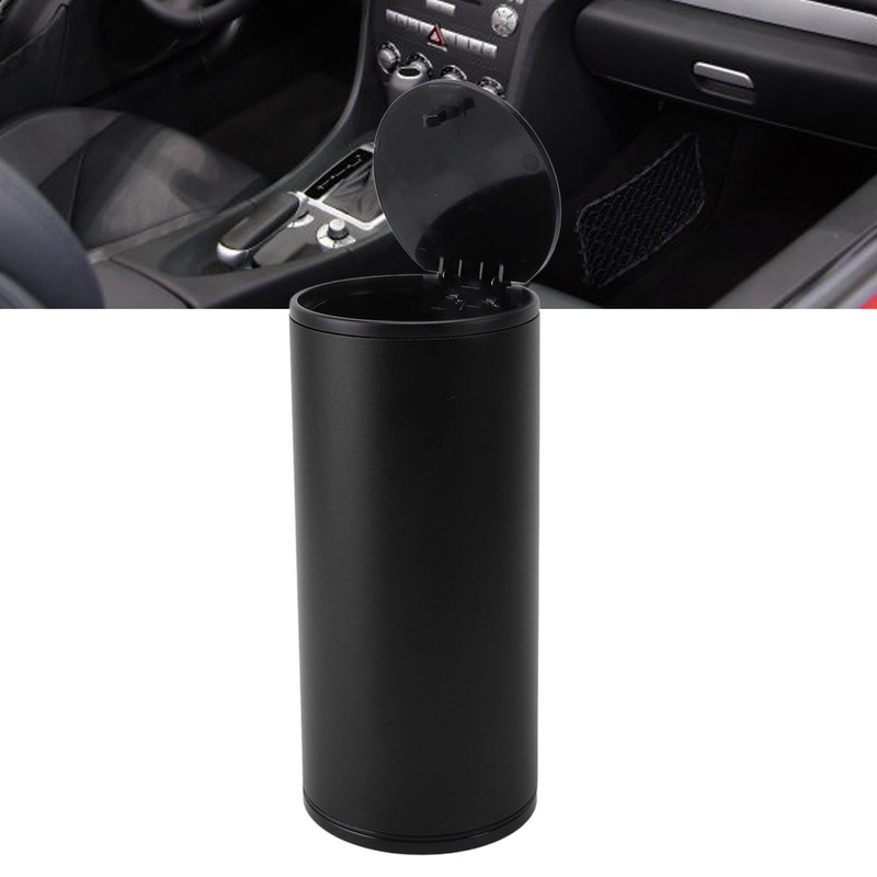 Car Ashtray with Push Type Lid Aluminum Alloy Multifunction Mini