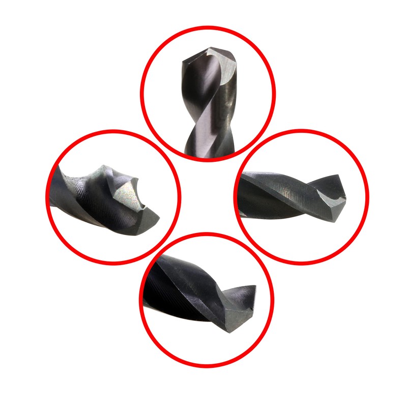 WowSupM 6.35 mm 12pcs Twist Drill High-Speed Steel Bit HSS