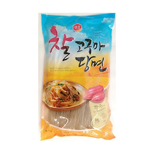 Sempio Glass Noodles, Korean Vermicelli, Dangmyun, Sweet Potato Starch (0.99 lbs/450g)