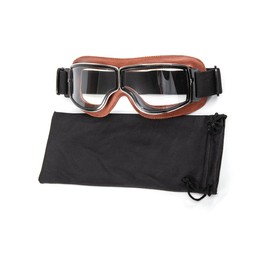 evomosa Motorcycle Goggles Motorcycles Retro Pilot Fogproof Goggles ATV Bike Motocross Goggles Protective Glasses Transparent Lens