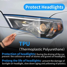 LUNQIN Car Headlight Protection Film for Toyota 4Runner 2014 2015 2016 2017 2018 2019 2020 2021 2022 2023 2024 Auto Accessories Lucency Vinyl Exterior Decoration Self Sheet Sticker Cover Tail Light