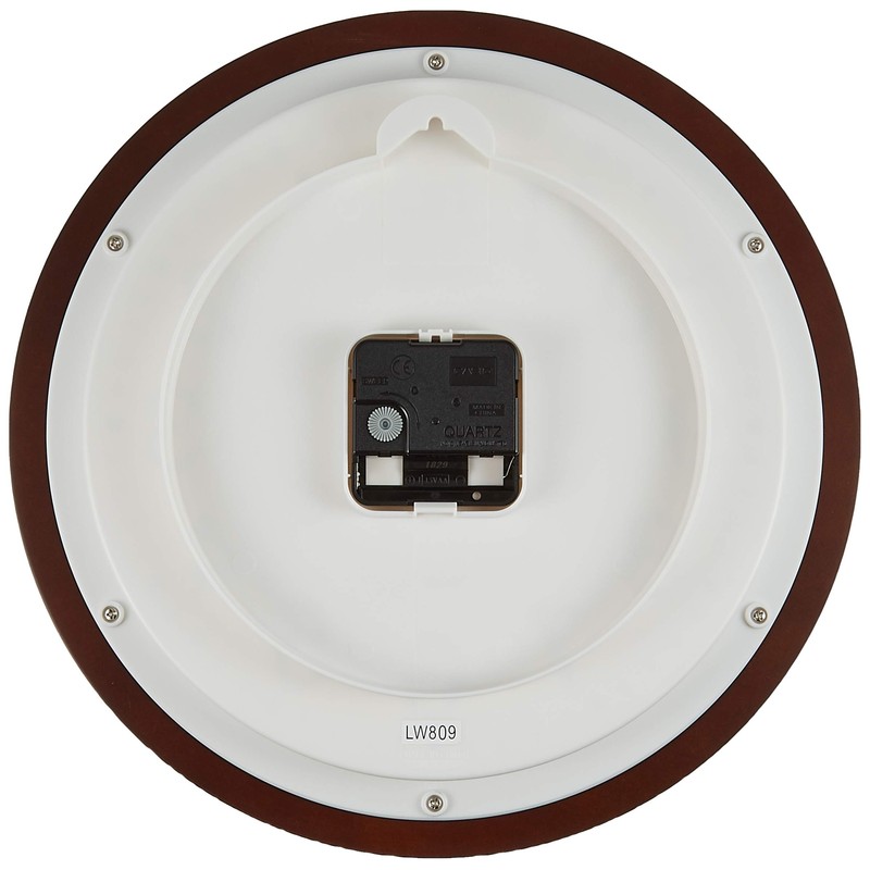 Casio IQ-132-5JF Wall Clock, Dark Brown, Analog Diameter, 11.6 inches