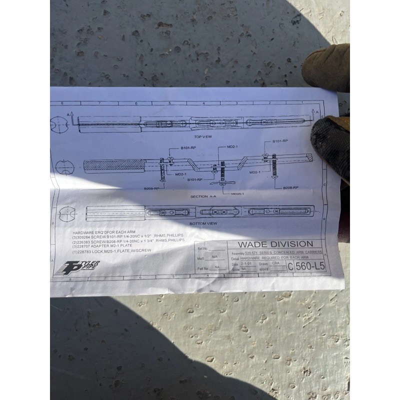 Wade 520-08 Carrier Arm Assembly New In Box