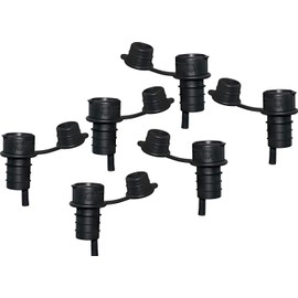 Haley's Corker 30066 5-in-1 Wine Aerator, Stopper, Pourer, Filter and Re-Corker, 6 Pack, Standard, Black