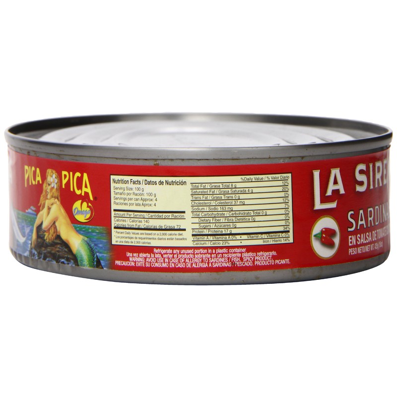 La Sirena Sardines Pica Pica in Oval Can, 15 oz