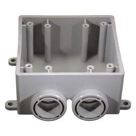 Weatherproof Box, 2Gang, PVC, 36.3 cu. in