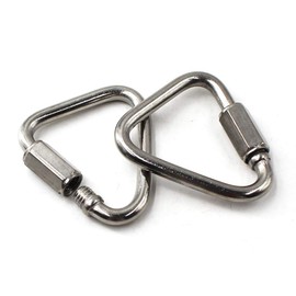 Flomore M10 Delta Quick Link 304 Stainless Steel Triangle Quicklink Chain Connector Screw Lock Carabiner Pack Of 2