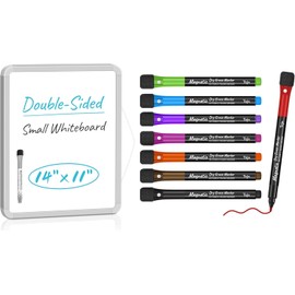 Taja Small Double-Sided White Board Dry Erase Board and Magnetic Dry Erase Whiteboard Markers for Home Office School Supplies