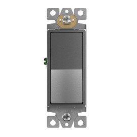 ENERLITES Elite Series Decorator Switch, Paddle Rocker Light Switch, 3-Way or Single Pole, 3 Wire, Grounding Screw, Residential Grade, 15A 120V, UL listed, 93150-SG, Space Gray