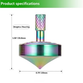 CHEETOP Stainless Steel Spinning Top, Precision Mini Desktop Gyroscope, Kill Time Reduce Stress ADHD Toys, Perfect Balance Gyro (Iridescent Style 1)