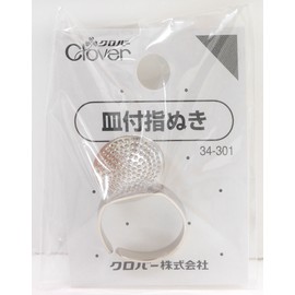 クロバー(Clover) 皿付指ぬき 5.5 x 6.5 x 1.2 cm 真鍮(ニッケルメッキ) 34-301