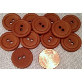 Unbranded 12 Matte Brown Plastic Sew-through Buttons 3/4" 19mm # 7526