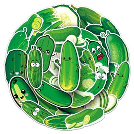 Pickled Cucumber Stickers for Laptop(50 Pcs),Gift for Kids Teens Adults Girl,Pickled Waterproof Stickers for Water Bottle,Vinyl Stickers for Scrapbook,Journal,Dairy,Skateboard