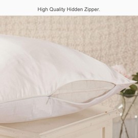 THXSILK 100% Mulberry Silk Pillowcase with Cotton Underside - King Size 20"x36", White